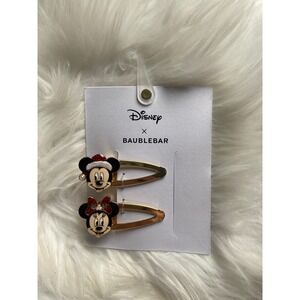 Disney X Baublebar Holiday Christmas Goldtone Mickey & Minnie Clips 2pk